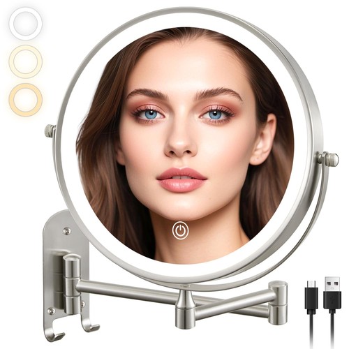 Wall mounted lighted makeup - 9",