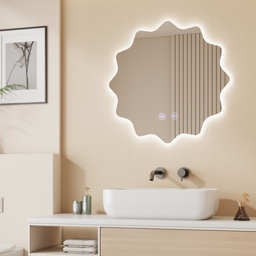 Led lighted bathroom - bathroom, mirror